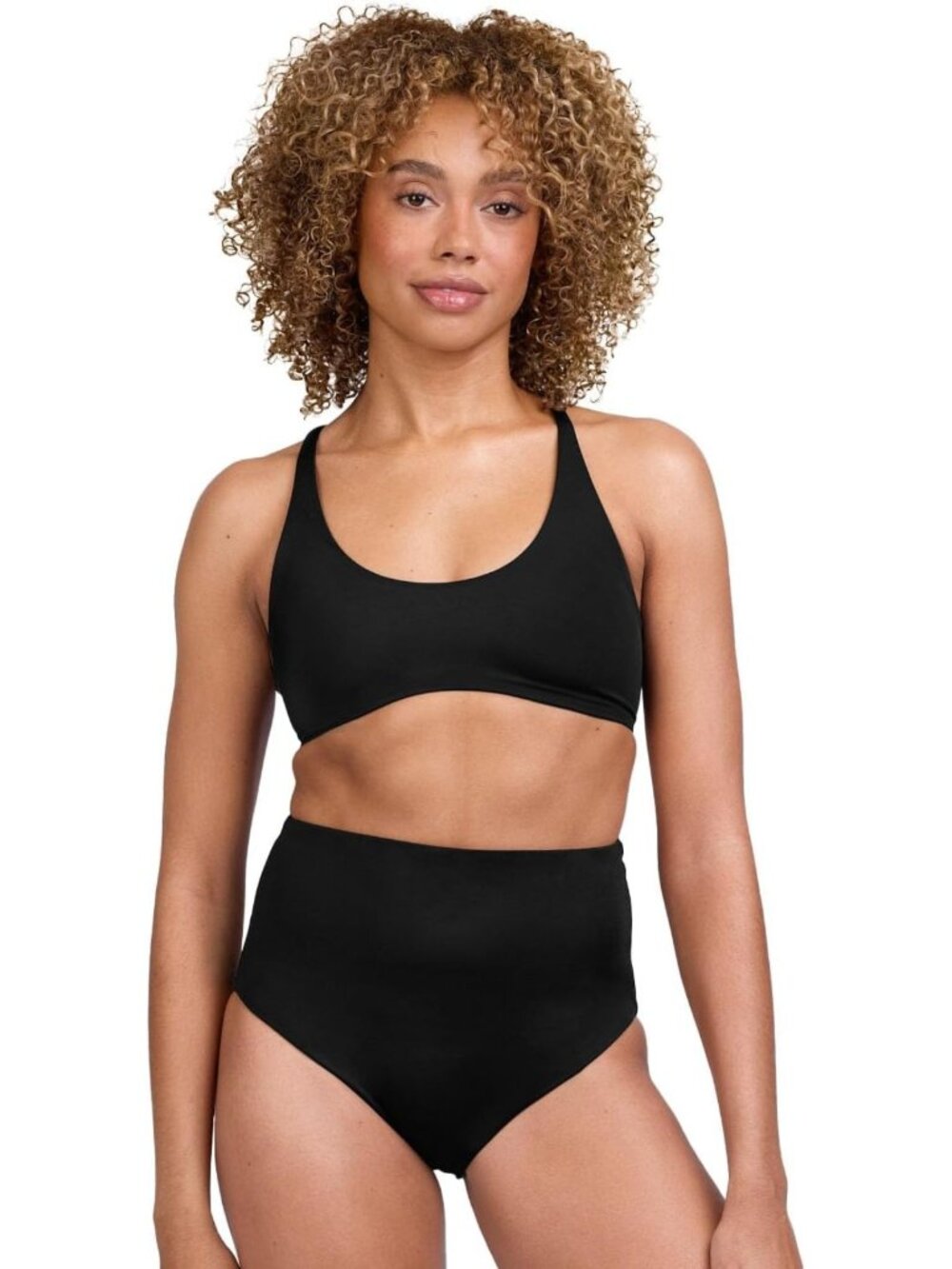 High-Waisted Women's Bikini Bottoms - Full Coverage, Retro Style, Tummy Control